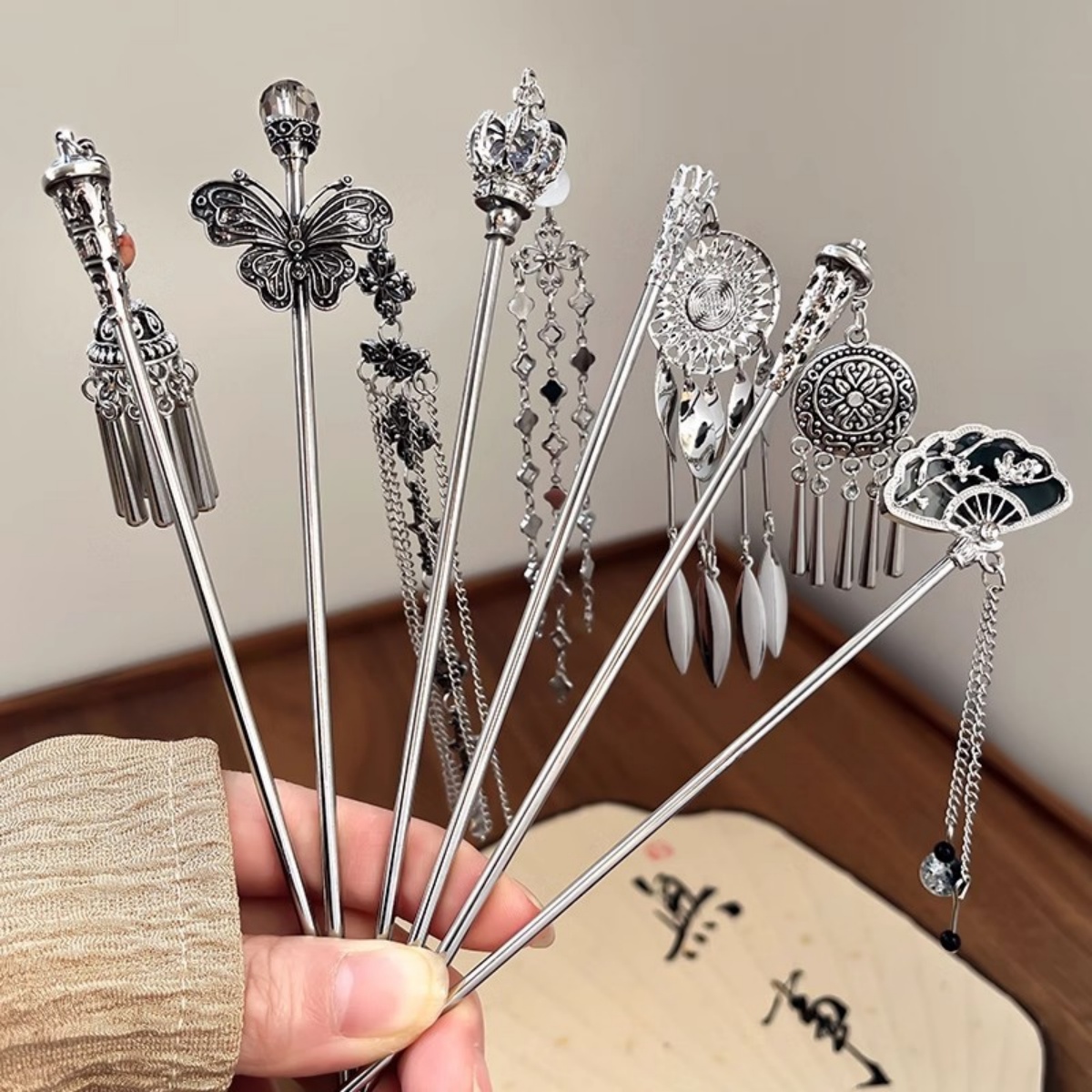 Jewelry Making Adults - Elegant Women's Hairpin Antique Silver Butterfly