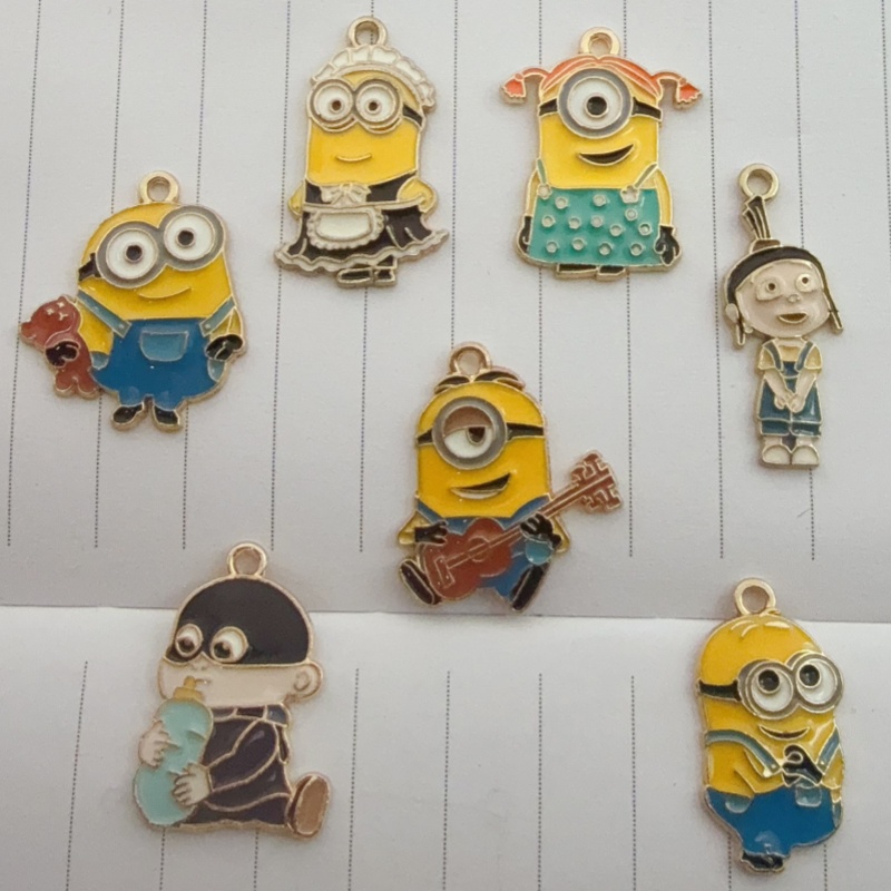 Jewelry Making Accessories - 10pcs alloy drip oil cartoon pendant,