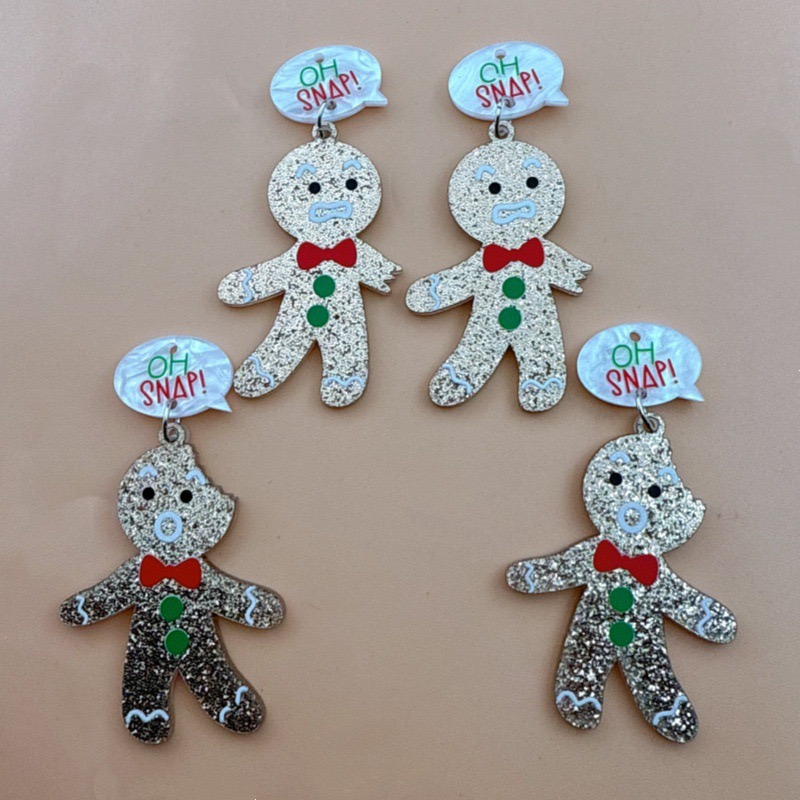 Jewelry Making Accessories - 10pcs Cute Christmas Gingerbread Man Pendant,