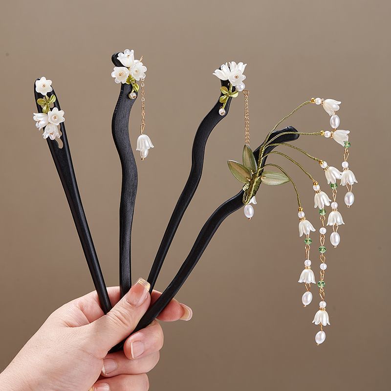 Jewelry Making Adults - Wooden Flower Hairpin Vintage Convallaria Majalis