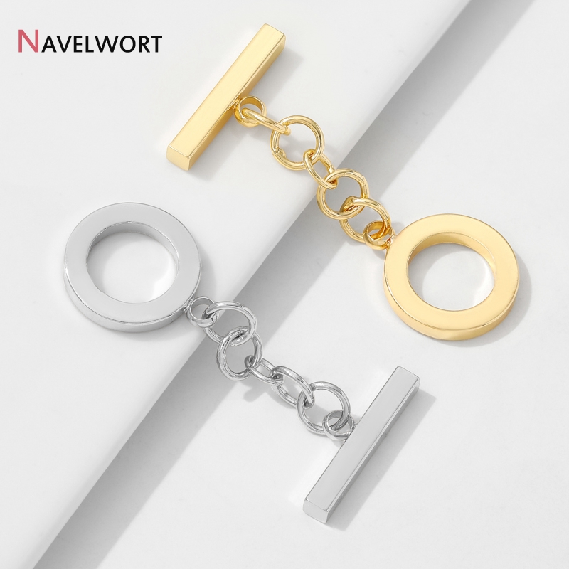 Toggle Clasp Gold - 18K Gold Plated Brass Metal Round