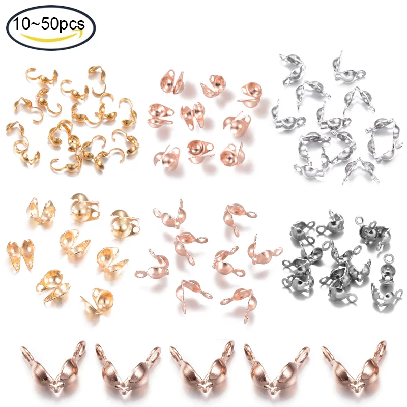 Jewelry Making Knots - 10~50 Pcs Stainless Steel Bead Tips