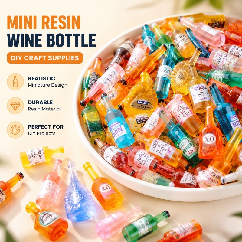 Jewelry Making Accessories - Miniature Simulated Wine Bottle Resin Ornament