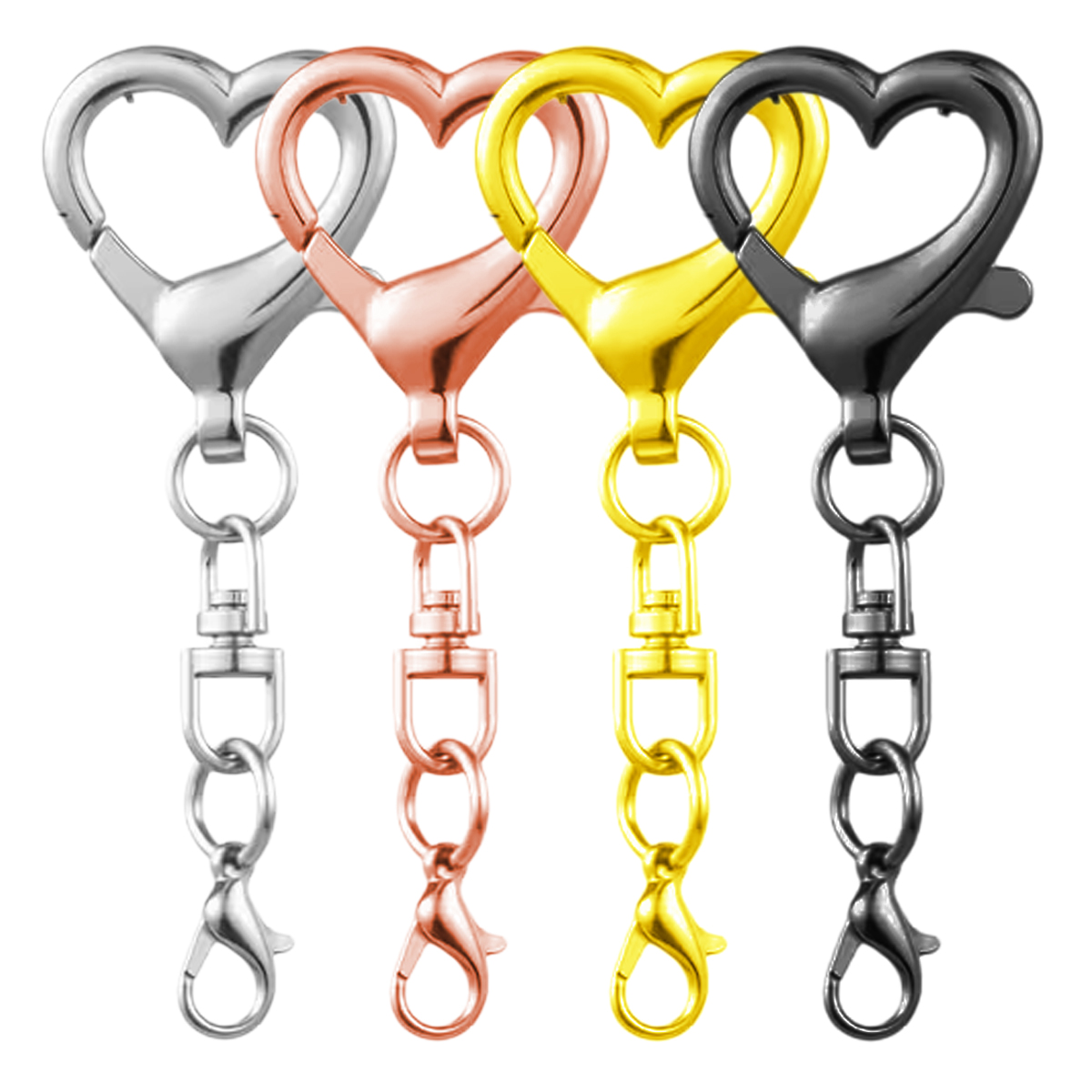 Jewelry Making Findings - 5/15/30Pcs Heart Shaped Swivel Clasp Spring