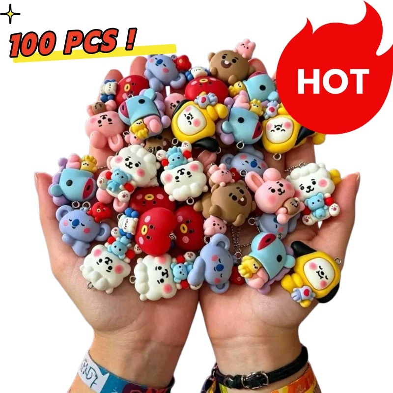 Jewelry Making Accessories - 7pcs BT21 Resin Cartoon Charm DIY