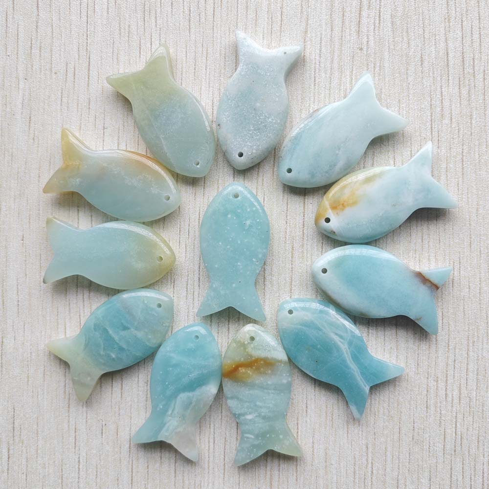Jewelry Making Amazon - Natural Amazon stone Fashion Carved mixed