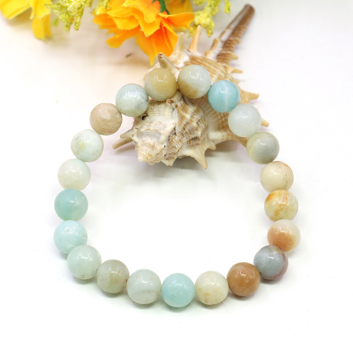 Jewelry Making Amazon - 8mm Natural Round Blue Amazon Agate