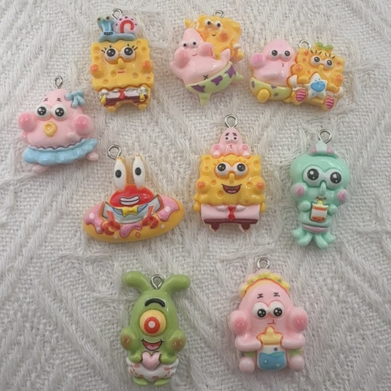 Jewelry Making Accessories - 10pcs cartoon resin pendant, DIY jewelry