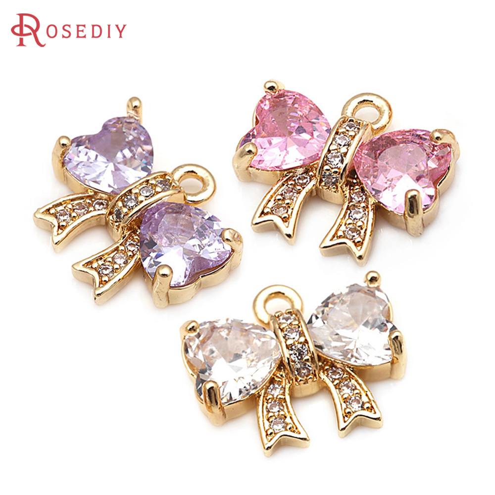 Jewelry Making Knots - 18K Gold Color Brass Zircon Bow-Knot