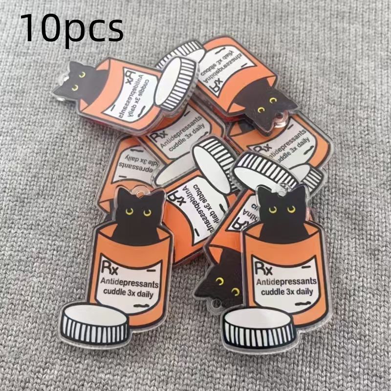 10pcs acrylic medicine cat pen - Jewelry Making Accessories 评论和价格
