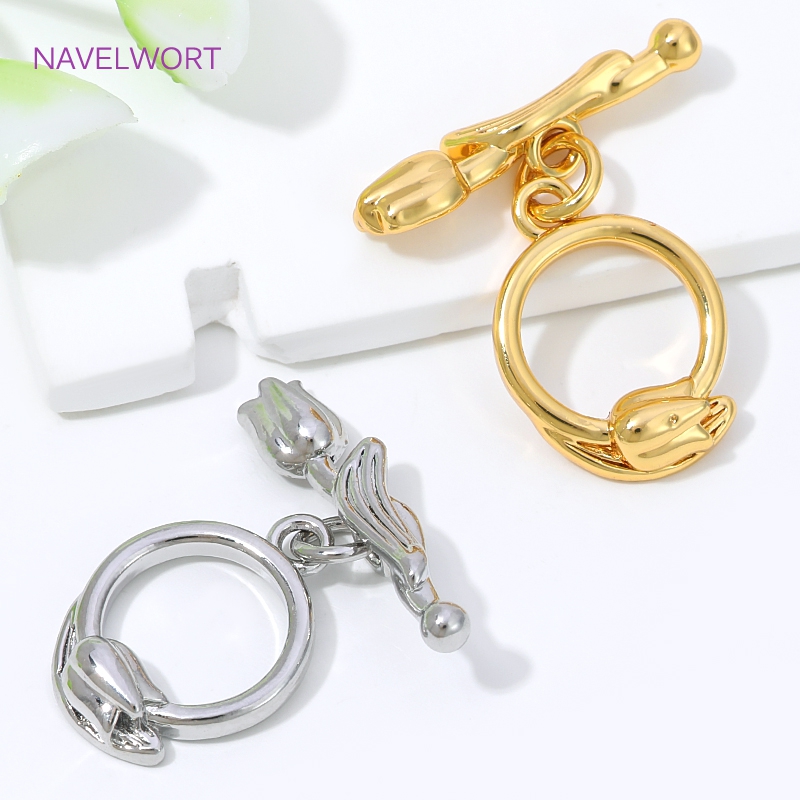 18K Gold Plated Brass Toggle C - Toggle Clasp Gold 评论和价格