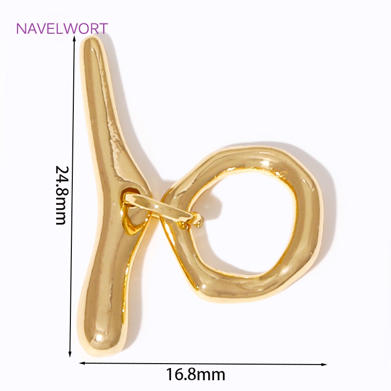 18K Gold Plated Irregular Shap - Toggle Clasp Gold 评论和价格