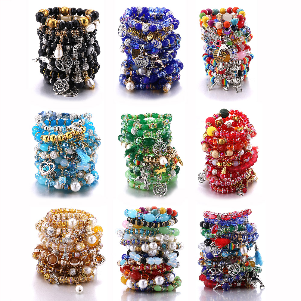 10pcs/set Natural Stone Charms - Jewelry Making Kits For Girls 评论和价格