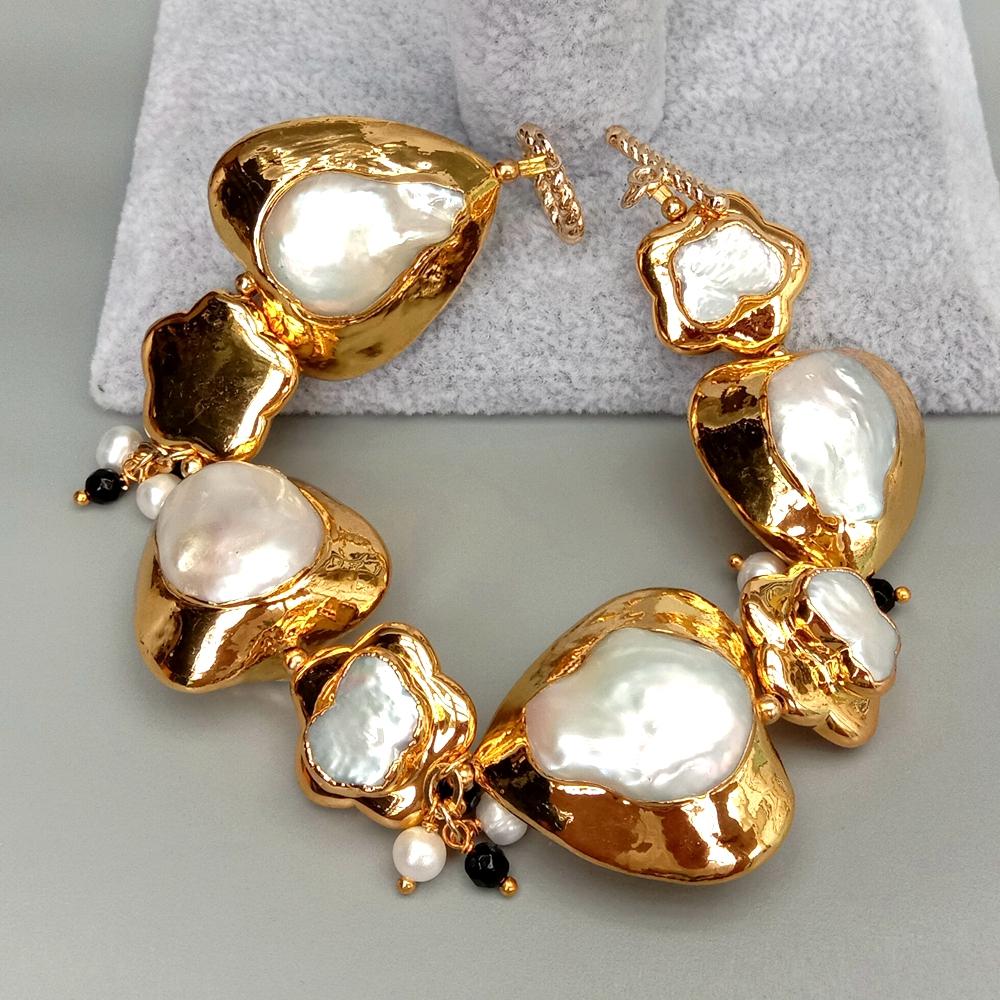YYGEM natural Heart and Flower - Toggle Clasp Gold 评论和价格
