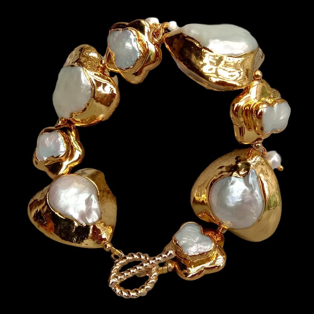 YYGEM natural Heart and Flower - Toggle Clasp Gold 评论和价格
