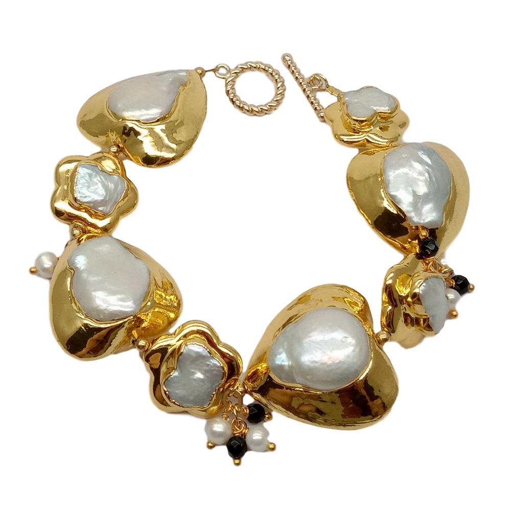 YYGEM natural Heart and Flower - Toggle Clasp Gold 评论和价格