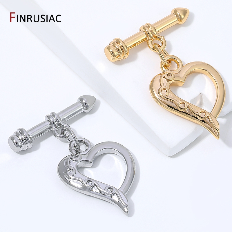 14K Gold Plated Brass Heart Sh - Toggle Clasp Gold 评论和价格