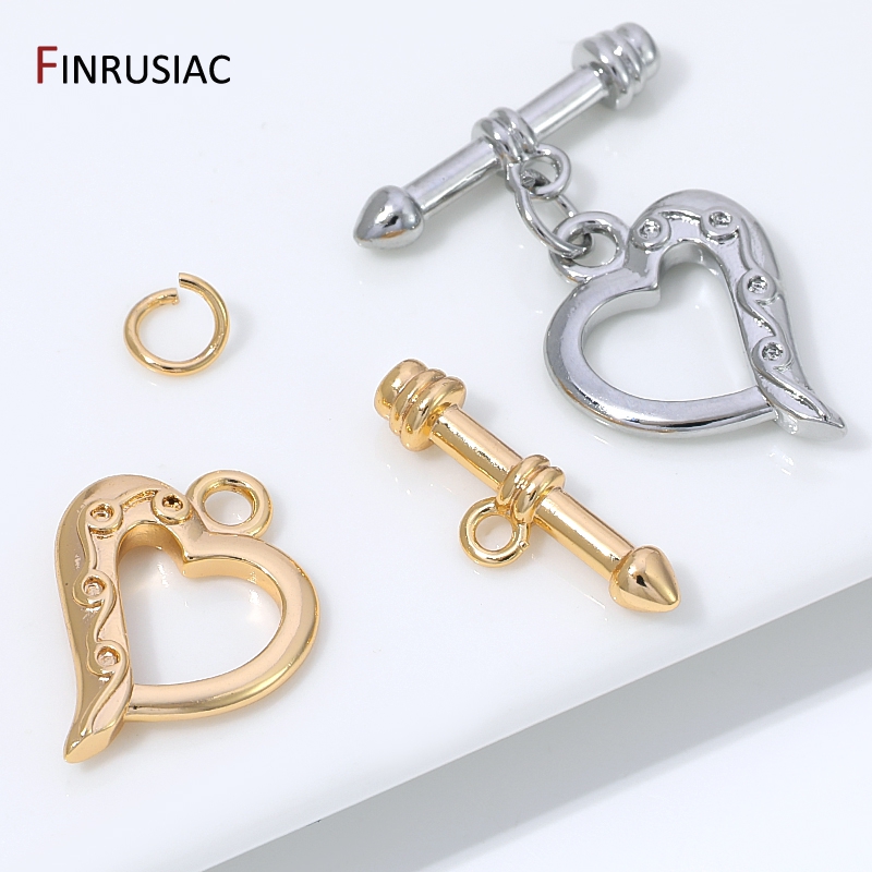 14K Gold Plated Brass Heart Sh - Toggle Clasp Gold 评论和价格