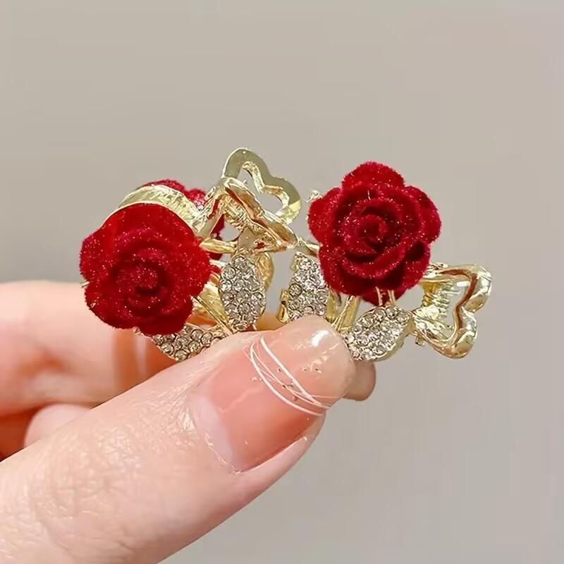 1Pc Luxury Rhinestone Rose Hai - Jewelry Making Adults 评论和价格