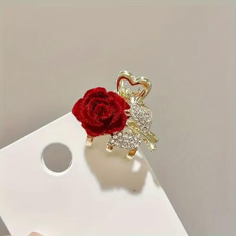 1Pc Luxury Rhinestone Rose Hai - Jewelry Making Adults 评论和价格