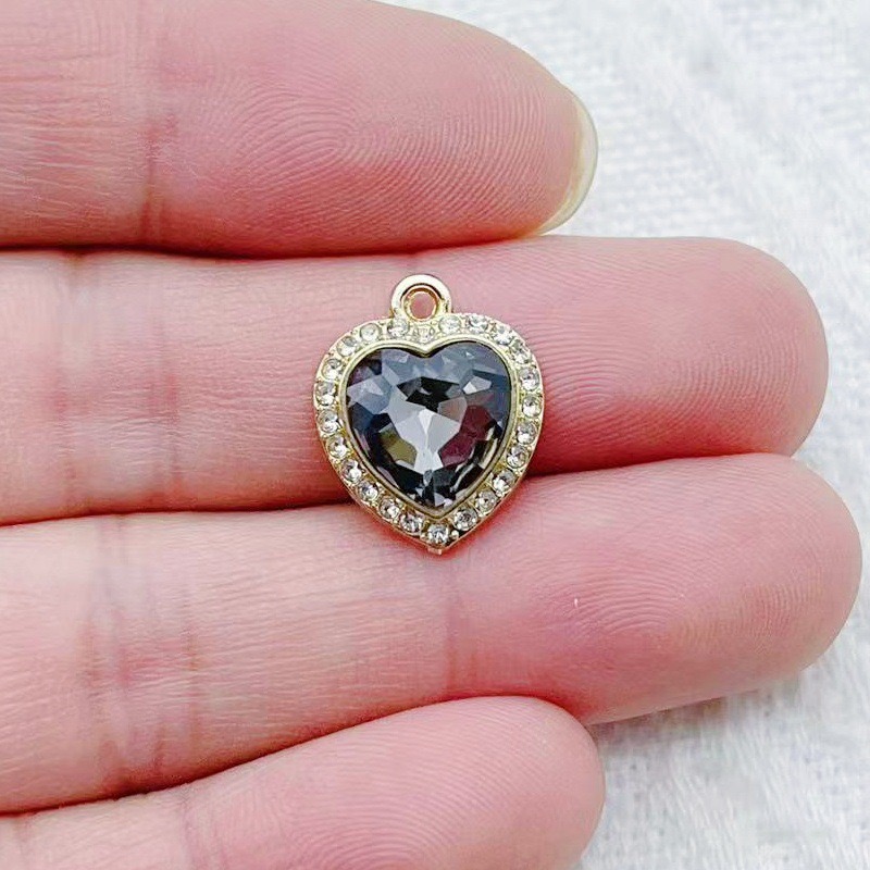 10pcs heart-shaped inlaid colo - Jewelry Making Accessories 评论和价格