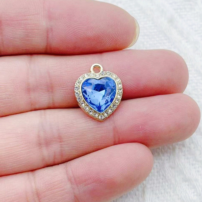 10pcs heart-shaped inlaid colo - Jewelry Making Accessories 评论和价格