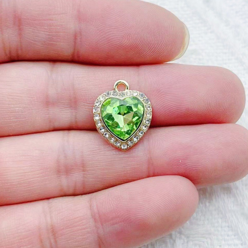 10pcs heart-shaped inlaid colo - Jewelry Making Accessories 评论和价格