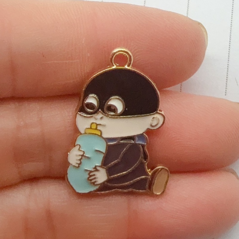 10pcs alloy drip oil cartoon p - Jewelry Making Accessories 评论和价格