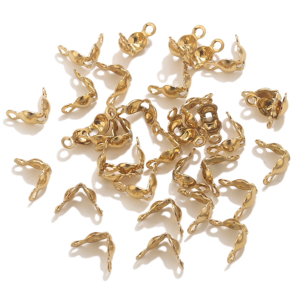 50pcs PVD Gold Plated Stainles - Jewelry Making Accessories 评论和价格