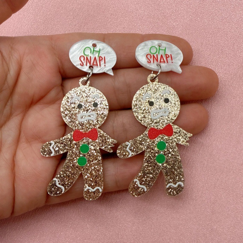 10pcs Cute Christmas Gingerbre - Jewelry Making Accessories 评论和价格