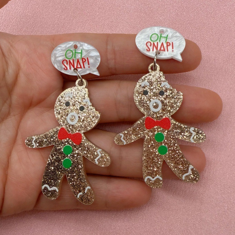10pcs Cute Christmas Gingerbre - Jewelry Making Accessories 评论和价格