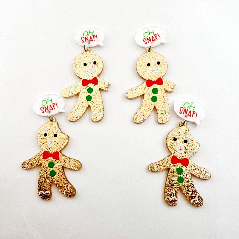 10pcs Cute Christmas Gingerbre - Jewelry Making Accessories 评论和价格