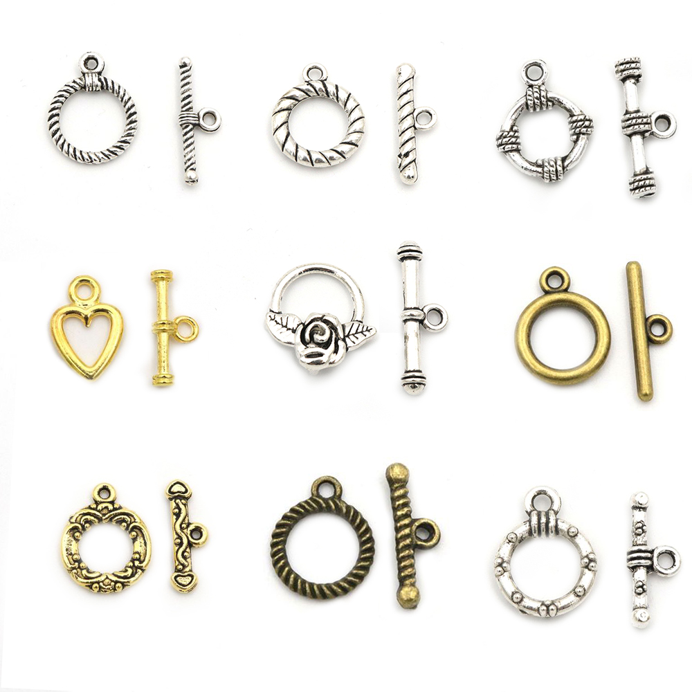 10 Sets Gold-Plate Silver Colo - Toggle Clasp Gold 评论和价格