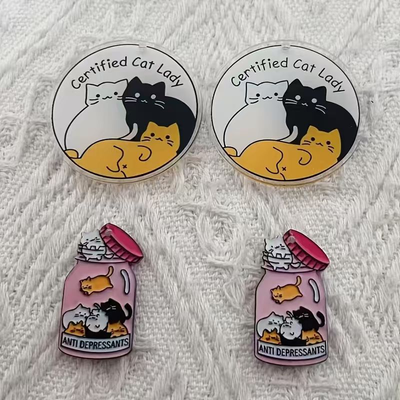 10pcs acrylic cute cat pendant - Jewelry Making Accessories 评论和价格