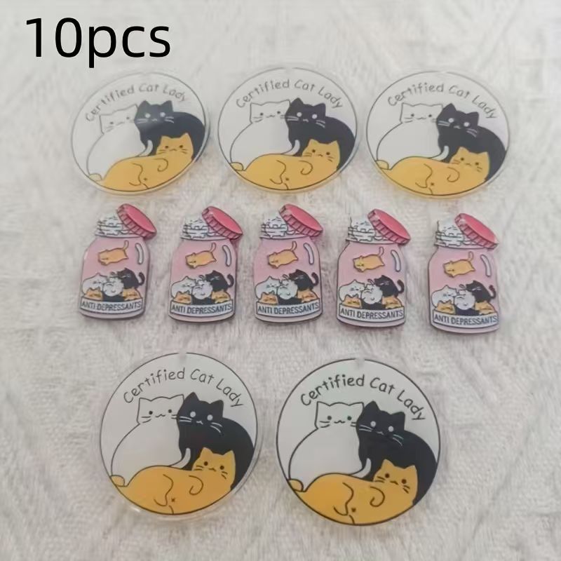 10pcs acrylic cute cat pendant - Jewelry Making Accessories 评论和价格