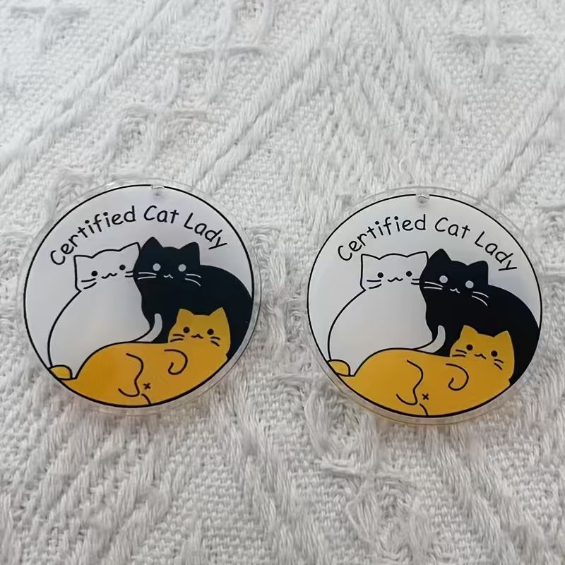 10pcs acrylic cute cat pendant - Jewelry Making Accessories 评论和价格
