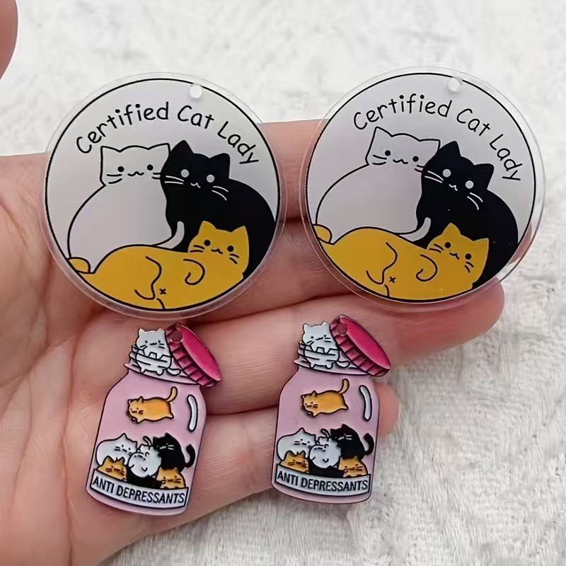 10pcs acrylic cute cat pendant - Jewelry Making Accessories 评论和价格