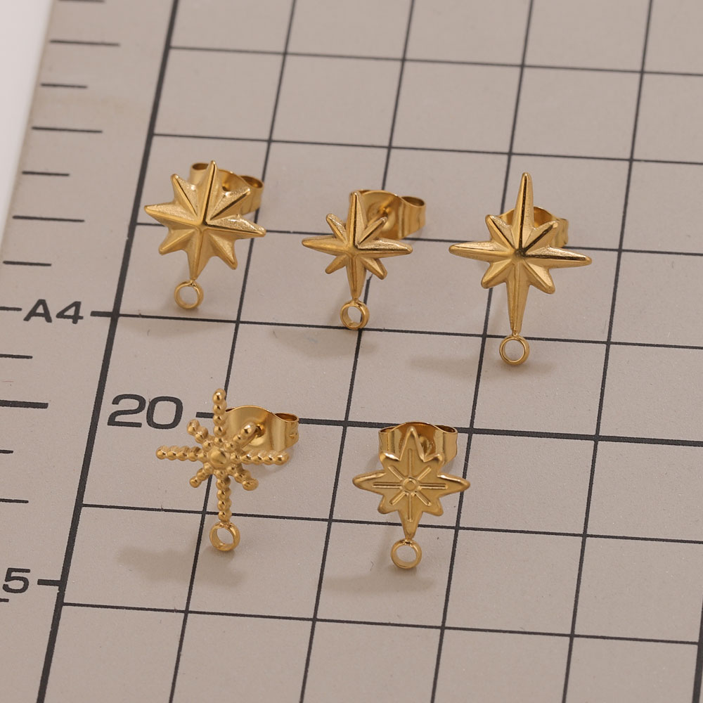 6pcs Stainless Steel Star Earr - Jewelry Making Workshops 评论和价格