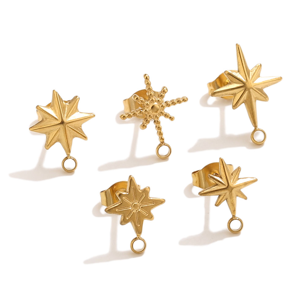 6pcs Stainless Steel Star Earr - Jewelry Making Workshops 评论和价格