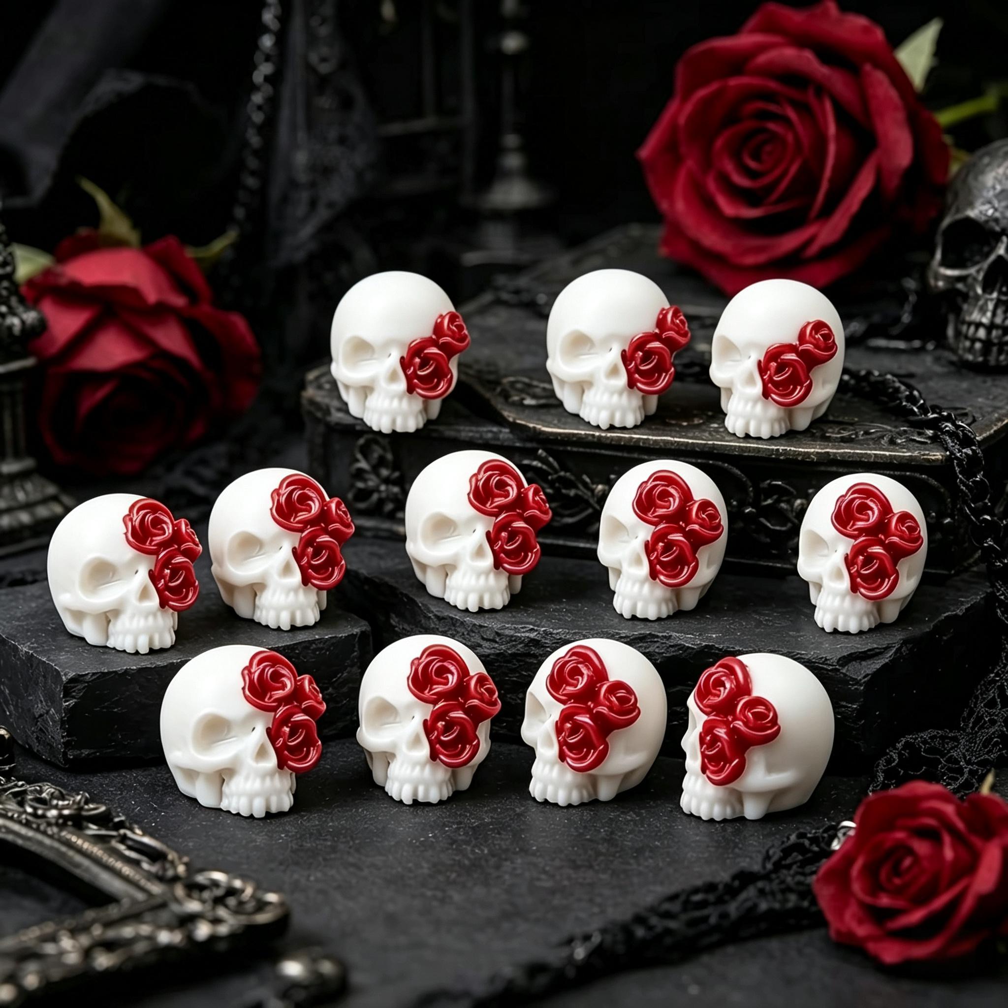 3D Rose Skull Resin Pendants G - Jewelry Making Event 评论和价格