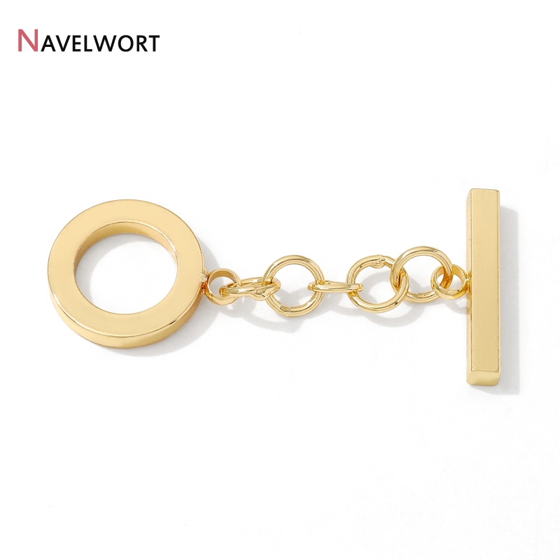 18K Gold Plated Brass Metal Ro - Toggle Clasp Gold 评论和价格