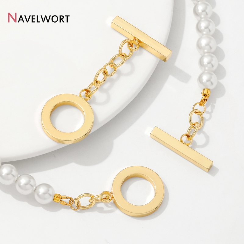 18K Gold Plated Brass Metal Ro - Toggle Clasp Gold 评论和价格
