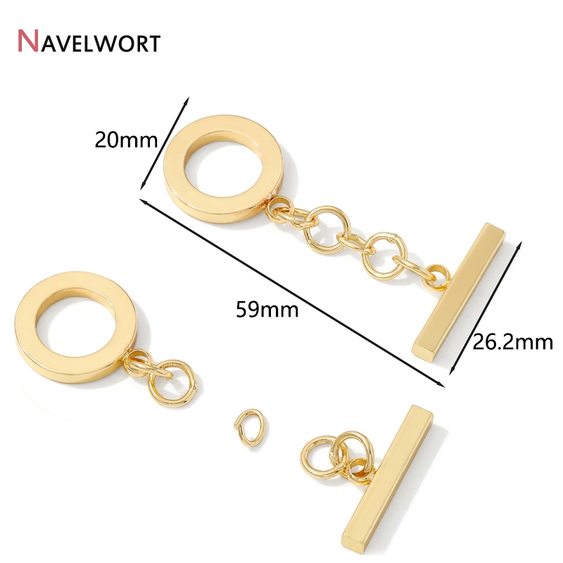 18K Gold Plated Brass Metal Ro - Toggle Clasp Gold 评论和价格