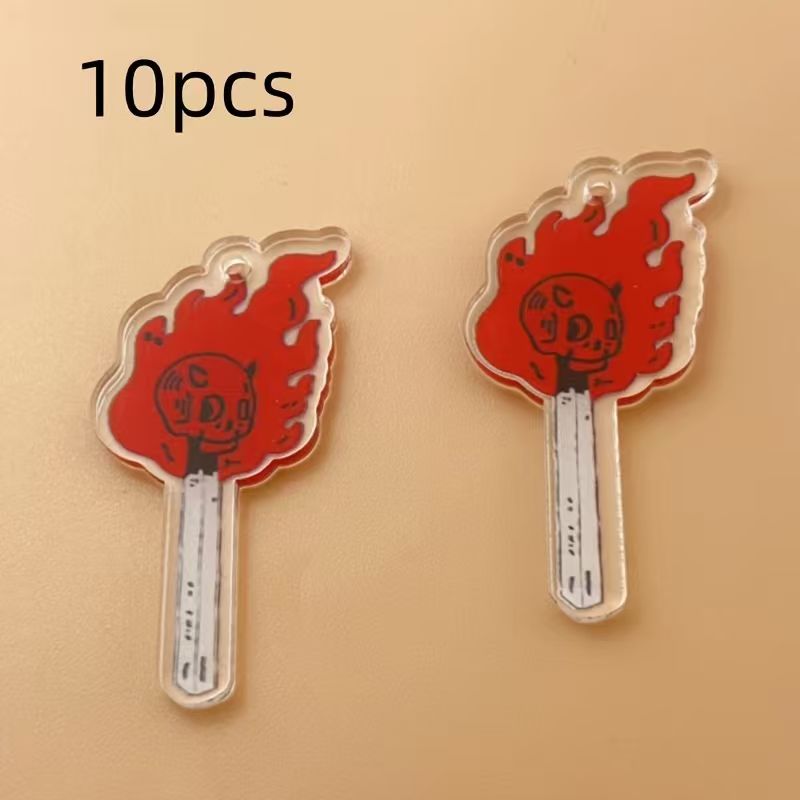 10pcs acrylic skull pendant, D - Jewelry Making Accessories 评论和价格