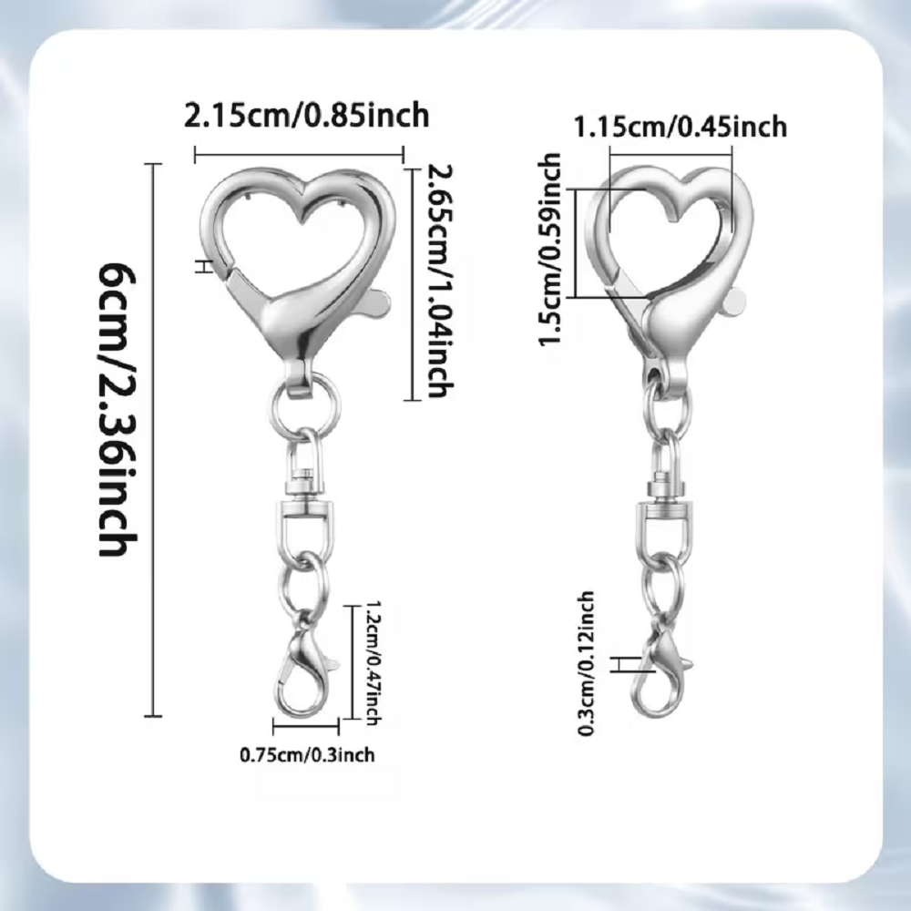 5/15/30Pcs Heart Shaped Swivel - Jewelry Making Findings 评论和价格