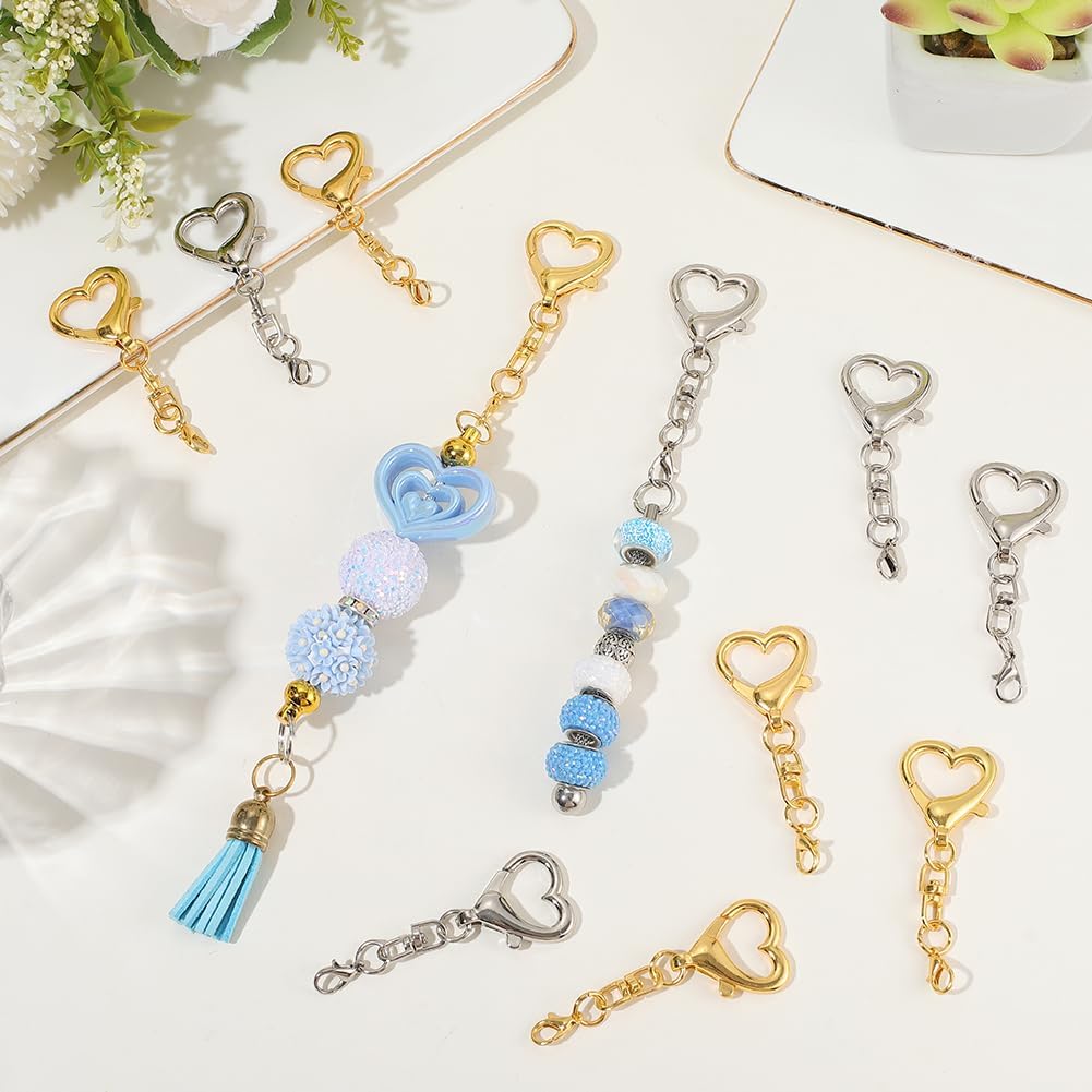 5/15/30Pcs Heart Shaped Swivel - Jewelry Making Findings 评论和价格