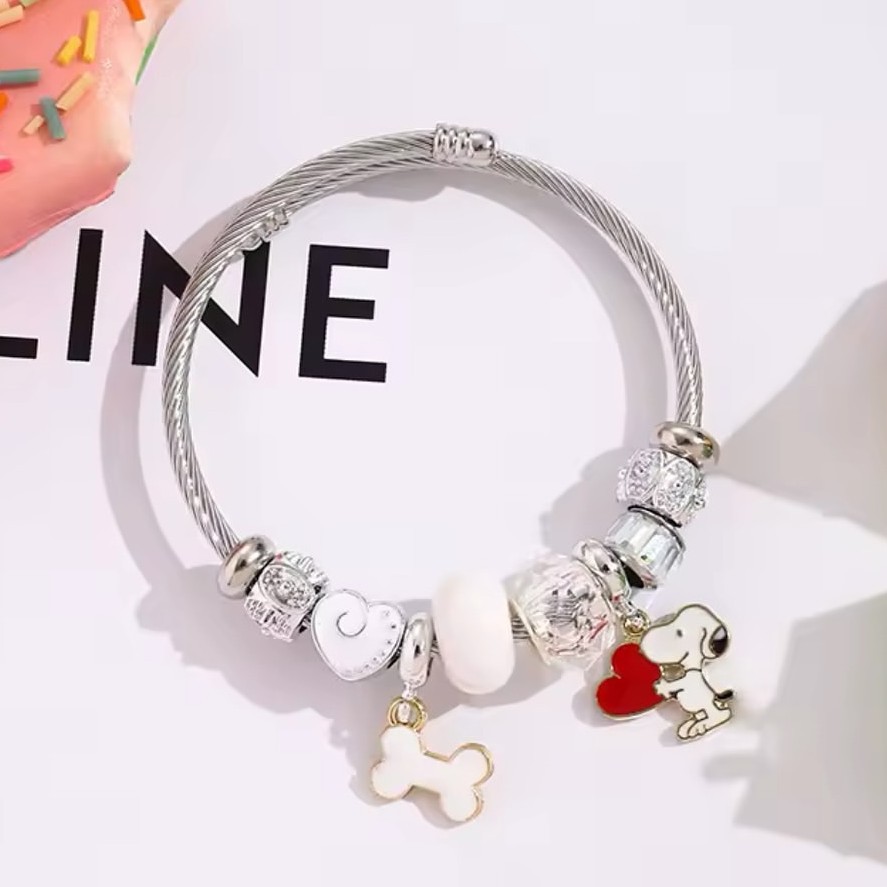 Cute Cartoon Snoopy Bone Heart - Jewelry Making Accessories 评论和价格