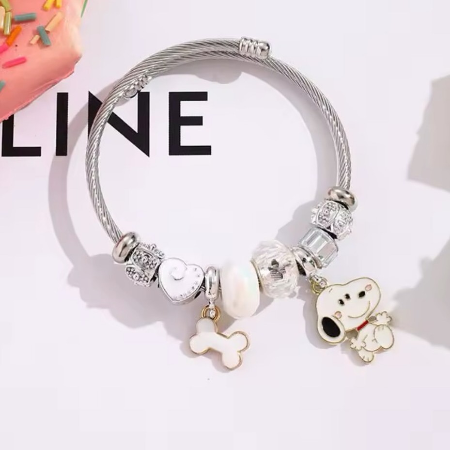 Cute Cartoon Snoopy Bone Heart - Jewelry Making Accessories 评论和价格