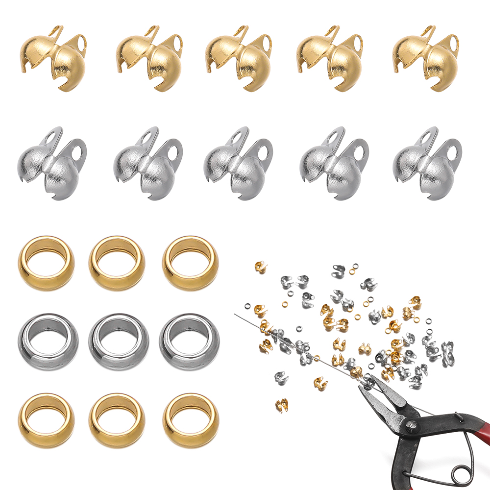 1Set Stainless Steel Crimp Bea - Jewelry Making Knots 评论和价格