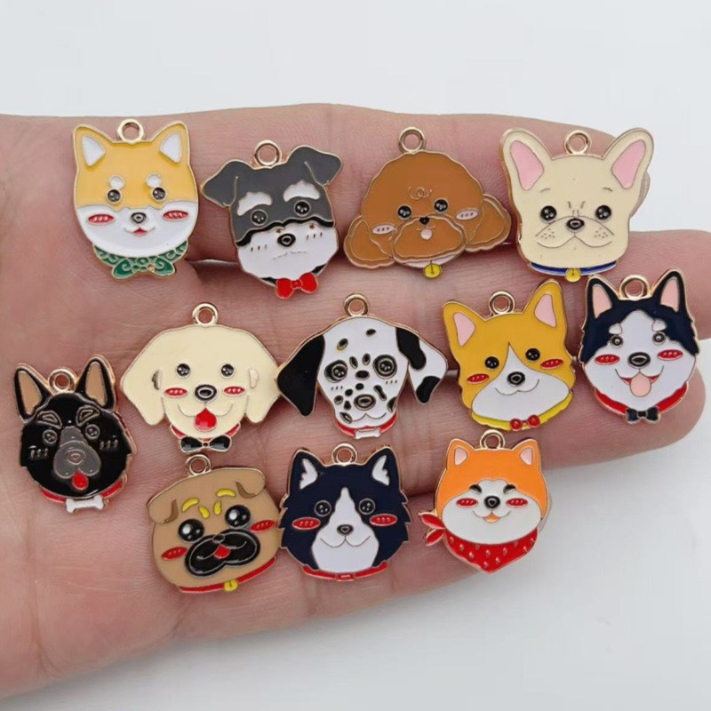 12pcs cartoon pet spotted dog  - Jewelry Making Accessories 评论和价格